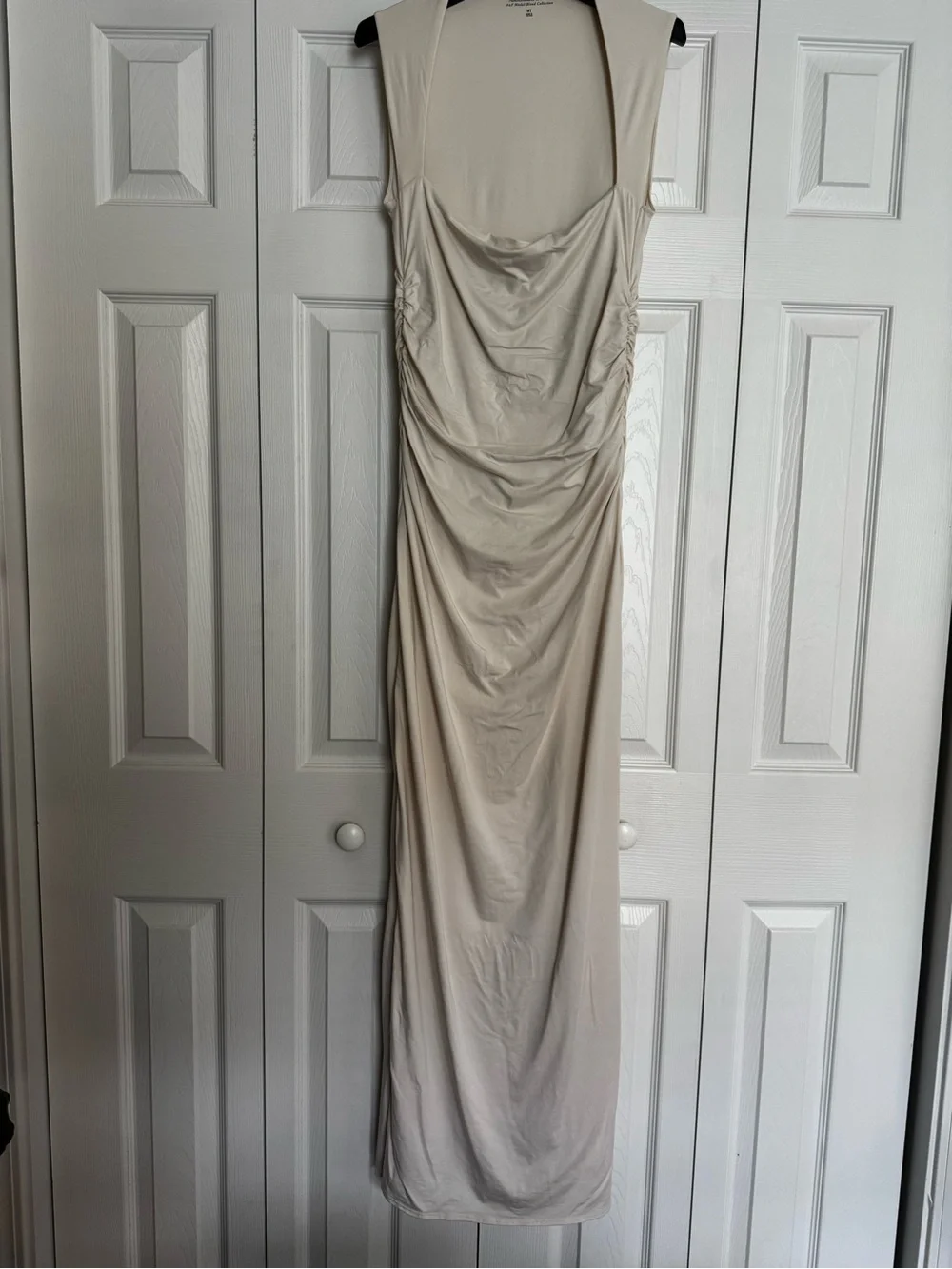 Cream Square-Neck Maxi Dress